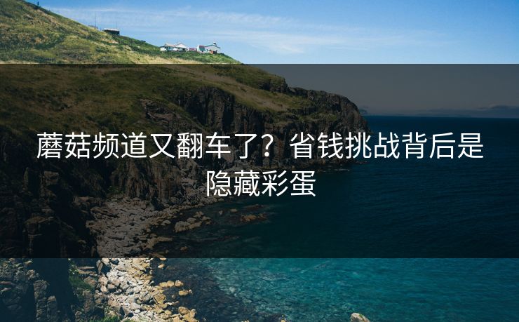蘑菇频道又翻车了？省钱挑战背后是隐藏彩蛋